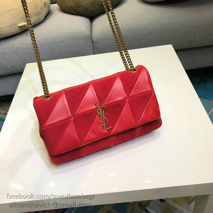 Saint Laurent Medium Jamie Bag in Red Lambskin Patchwork 515821