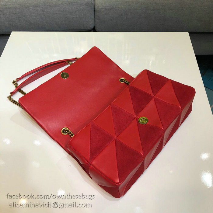 Saint Laurent Medium Jamie Bag in Red Lambskin Patchwork 515821