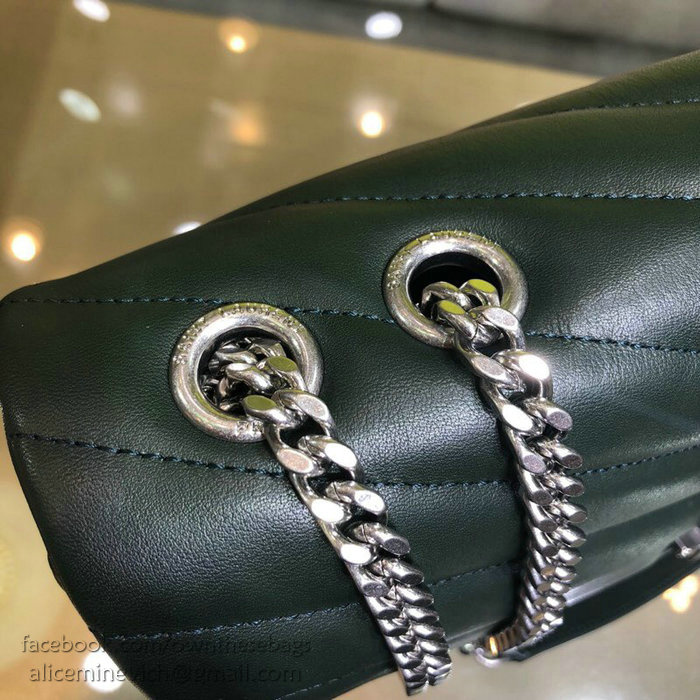 aint Laurent Medium LOULOU Chain Bag Green 459749