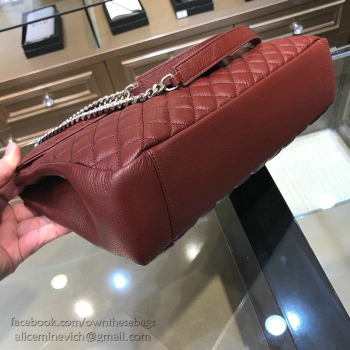 Saint Laurent Monogram Large Chain Shoulder Bag Red 440115