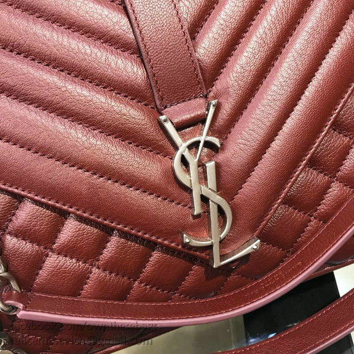 Saint Laurent Monogram Large Chain Shoulder Bag Red 440115