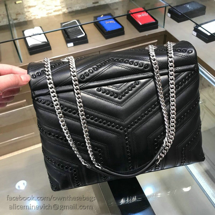 Saint Laurent Small LOULOU Chain Bag Black 464676