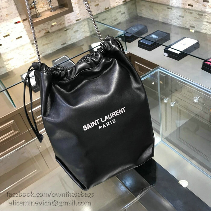 Saint Laurent Teddy Pouch in Black Lambskin 538447