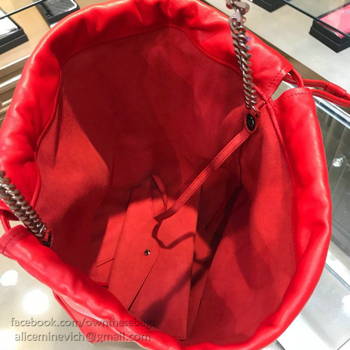 Saint Laurent Teddy Pouch in Red Lambskin 538447