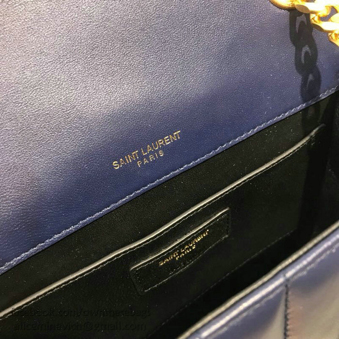 Saint Laurent Vicky Medium in Blue Matelasse Lambskin 532612