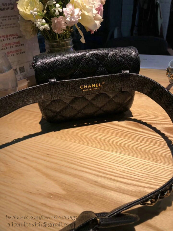 Chanel Caviar Leather Belt Bag Black A14031