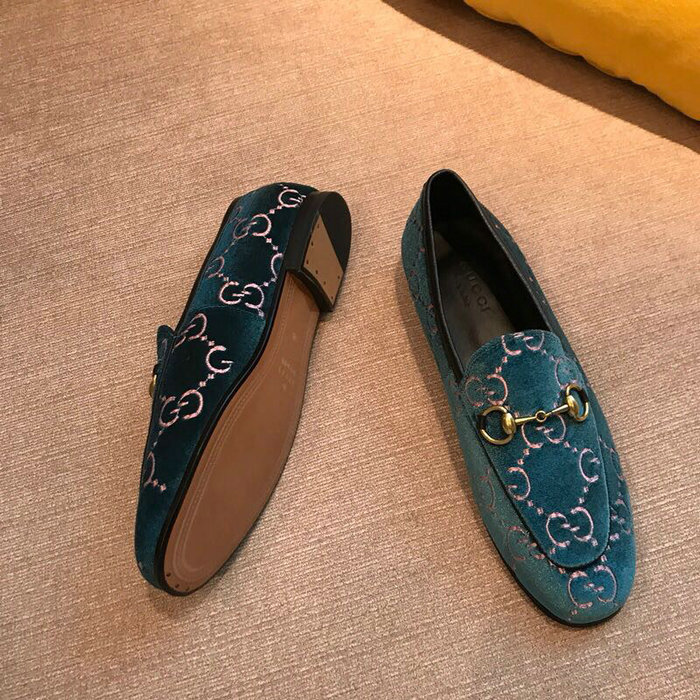 Gucci Jordaan GG Velvet Loafer Blue 431467