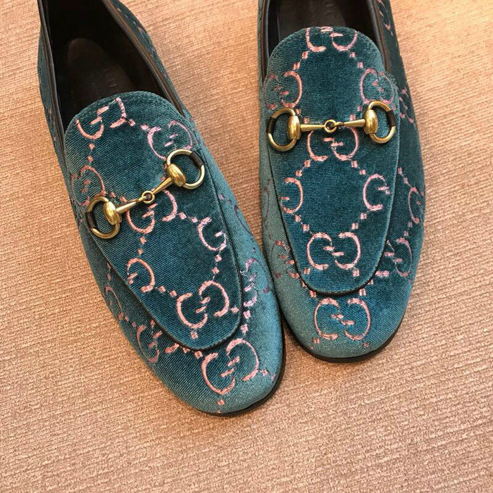 Gucci Jordaan GG Velvet Loafer Blue 431467