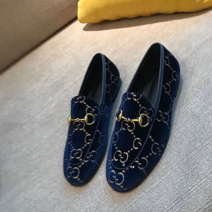 Gucci Jordaan GG Velvet Loafer Dark Blue 431467