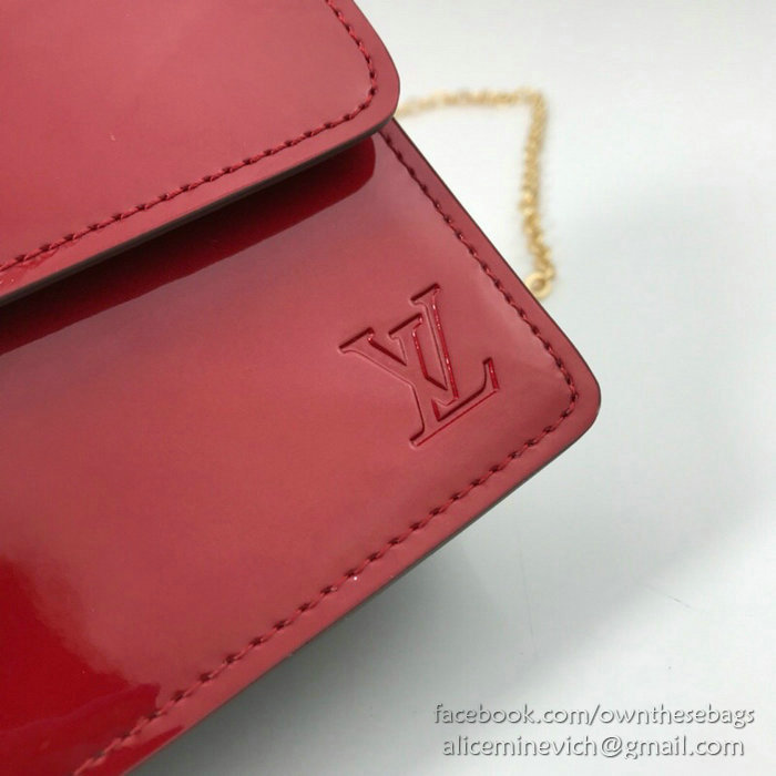 Louis Vuitton Cherrywood Chain Wallet Red M63306