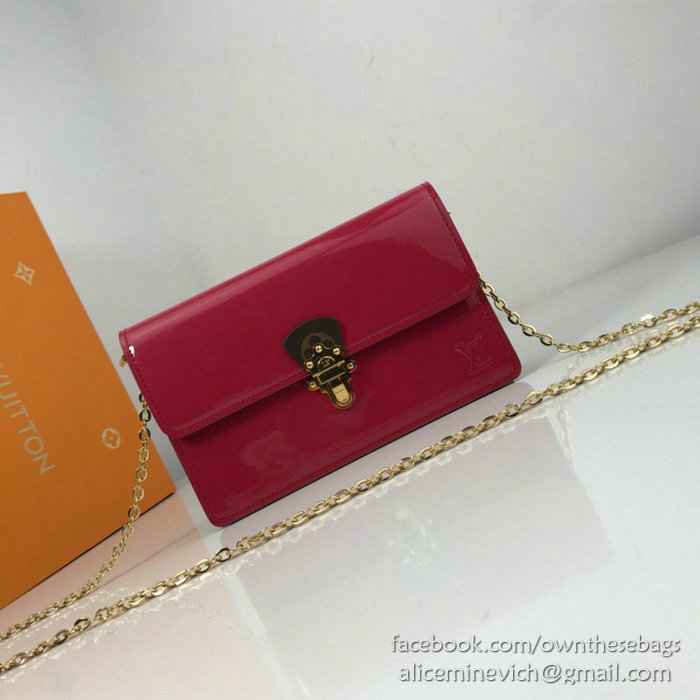 Louis Vuitton Cherrywood Chain Wallet Rose M63306