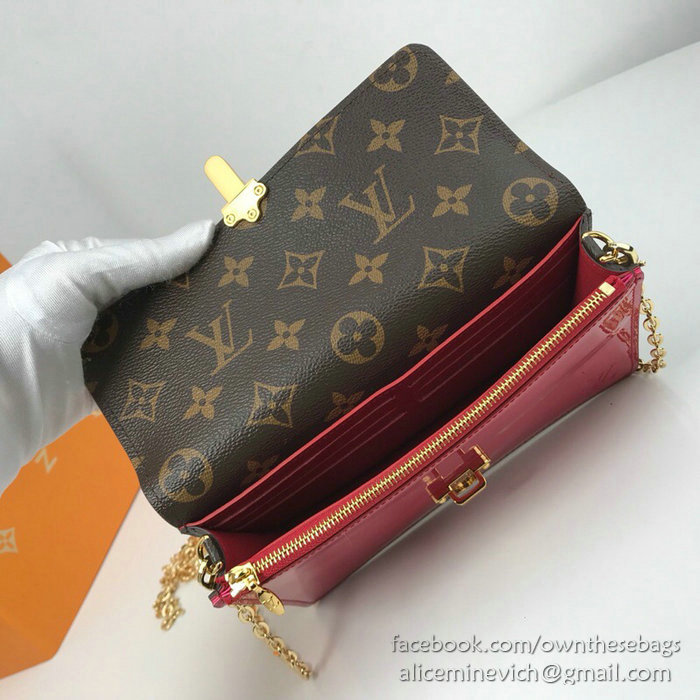 Louis Vuitton Cherrywood Chain Wallet Rose M63306