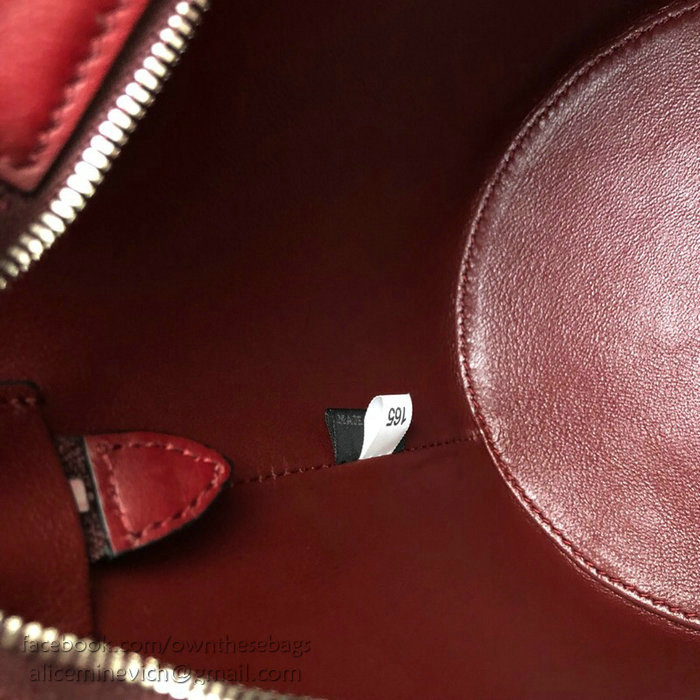 Prada Ouverture Leather Bucket Bag Burgundy and Black 1BE015