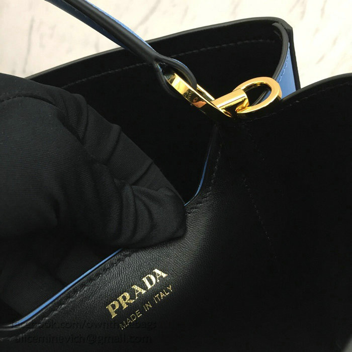 Prada Saffiano Leather Double Medium Bag Light Blue 1BA212