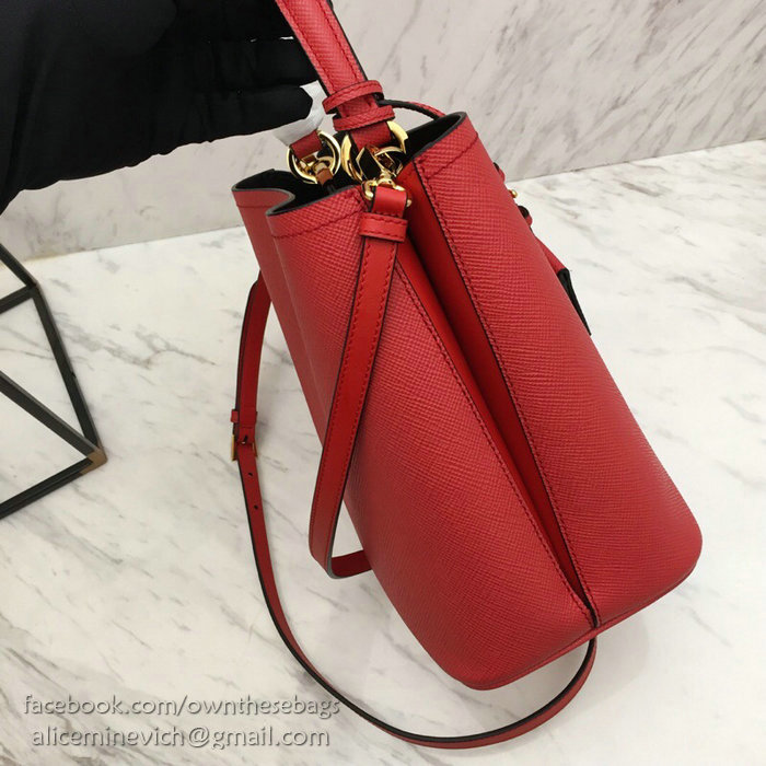 Prada Saffiano Leather Double Medium Bag Red 1BA212