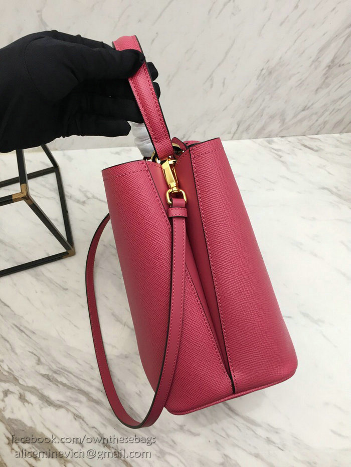 Prada Saffiano Leather Double Medium Bag Rose 1BA212