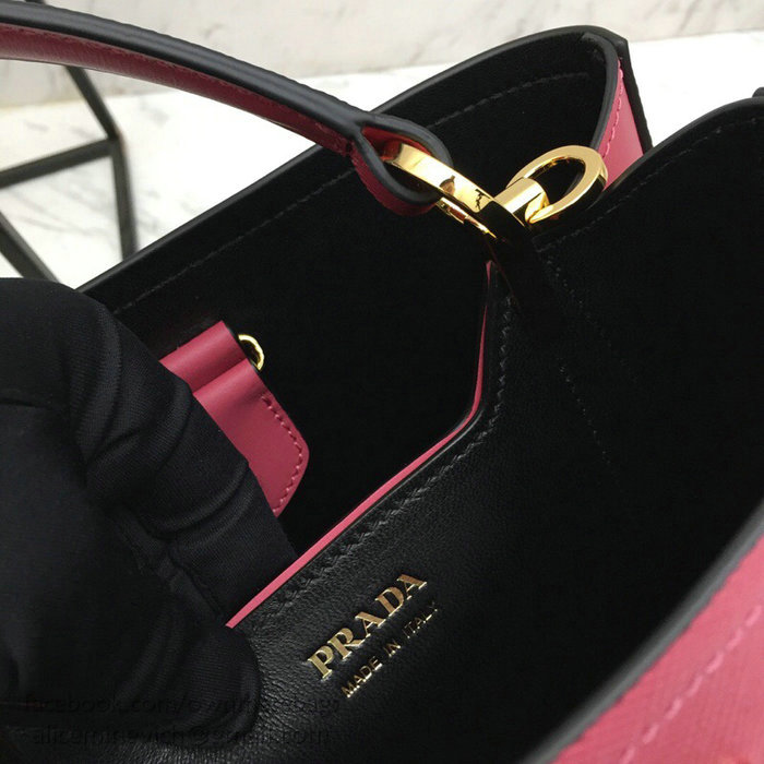 Prada Saffiano Leather Double Medium Bag Rose 1BA212