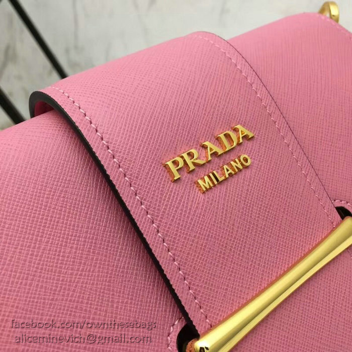 Prada Saffiano Leather Shoulder Bag Pink 1BD168