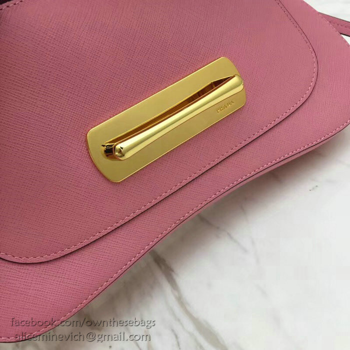 Prada Saffiano Leather Shoulder Bag Pink 1BD168