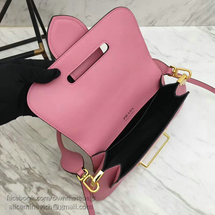 Prada Saffiano Leather Shoulder Bag Pink 1BD168