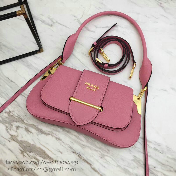 Prada Saffiano Leather Shoulder Bag Pink 1BD168