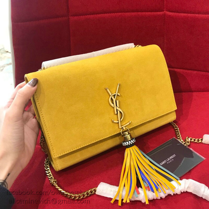 Saint Laurent Kate Tassel Chain Bag Yellow 501518