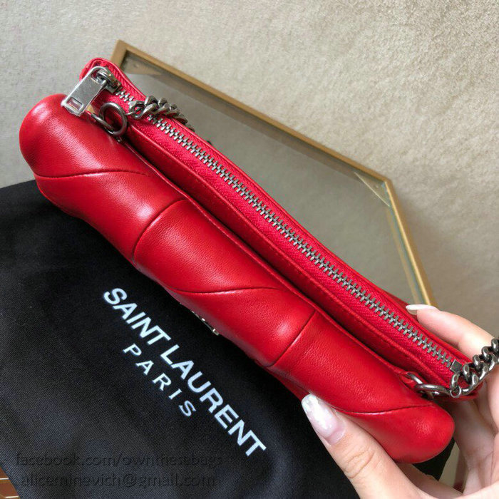 Saint Laurent Lambskin Jamie Chain Wallet Red 517614