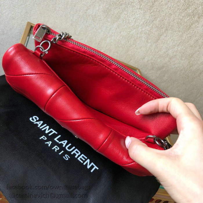 Saint Laurent Lambskin Jamie Chain Wallet Red 517614