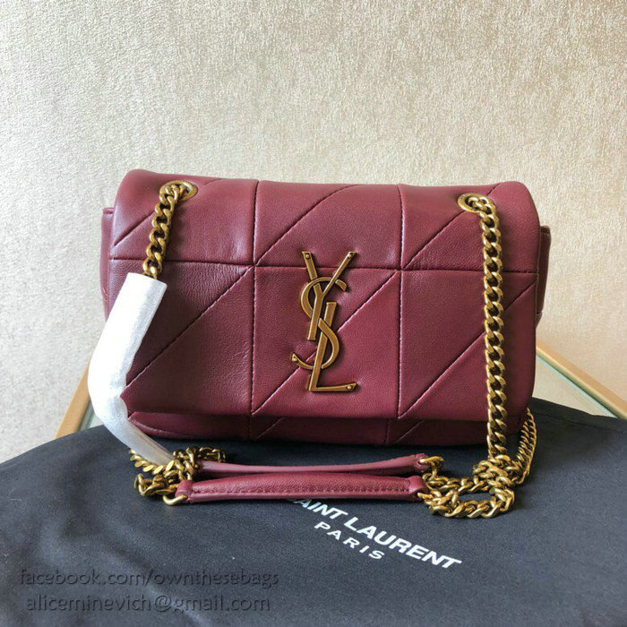 Saint Laurent Lambskin Jamie Small Bag Burgundy 515820