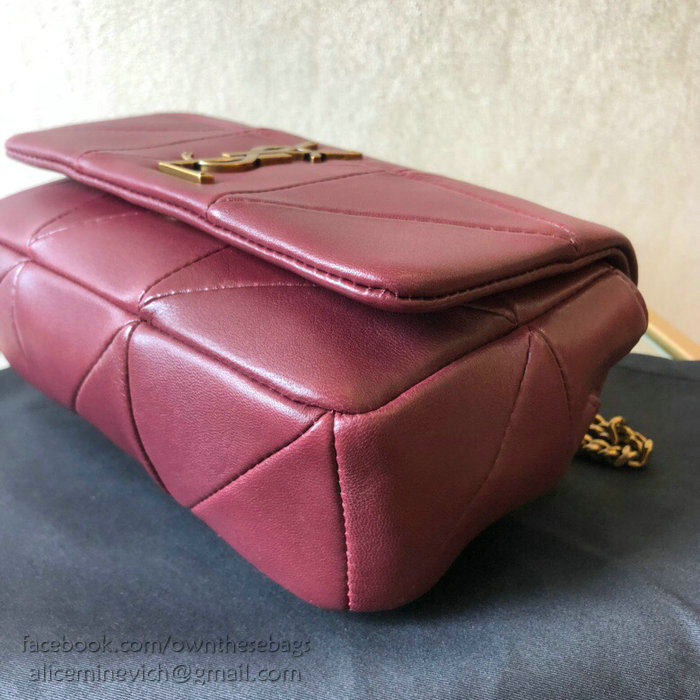 Saint Laurent Lambskin Jamie Small Bag Burgundy 515820