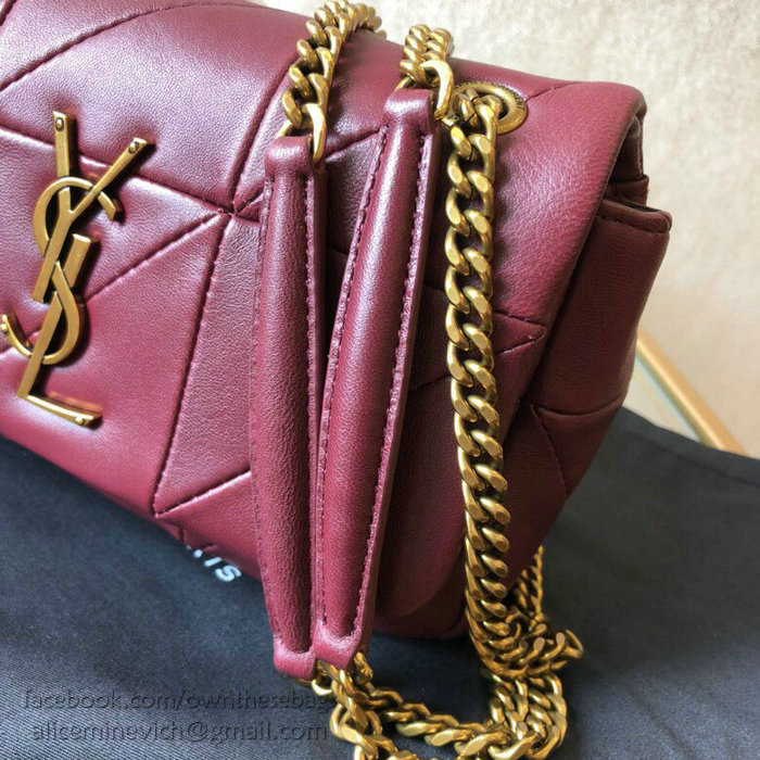 Saint Laurent Lambskin Jamie Small Bag Burgundy 515820