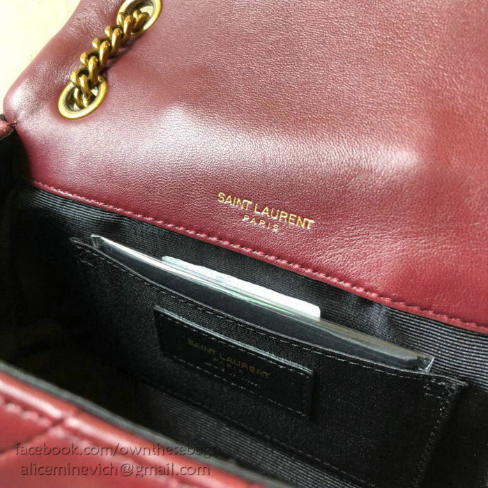 Saint Laurent Lambskin Jamie Small Bag Burgundy 515820