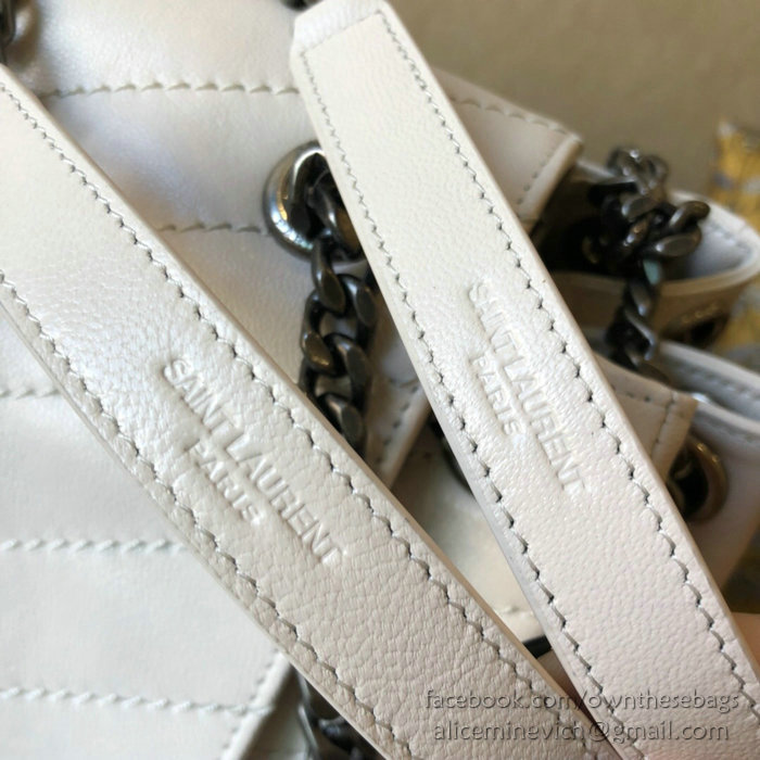 Saint Laurent Medium Nolita Bag in Vintage Leather White 554265