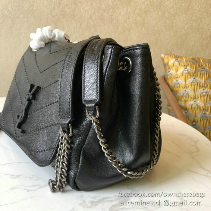 Saint Laurent Nolita Small Chain Bag in Vintage Leather Black 554284