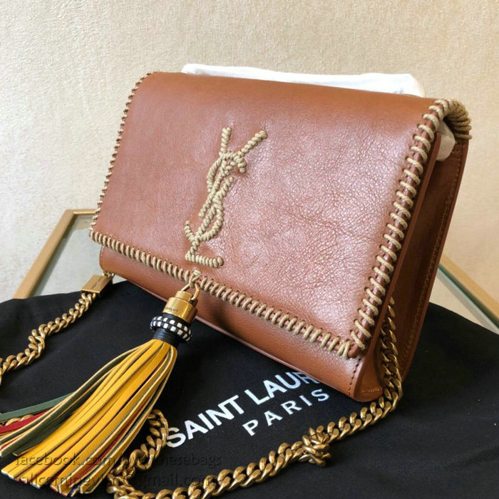 Saint Laurent Small Kate Tassel Chain Bag Light Brown 504572