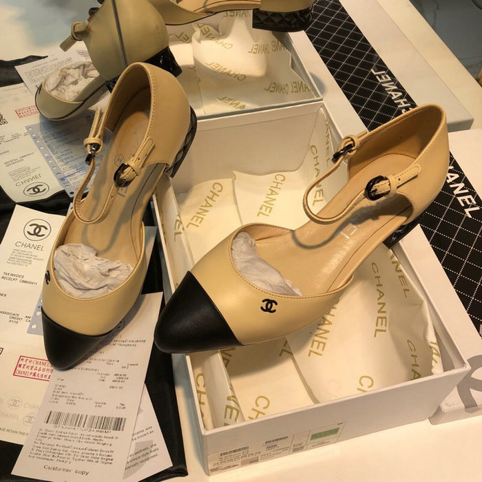 Chanel Lambskin Sandals Beige C32604