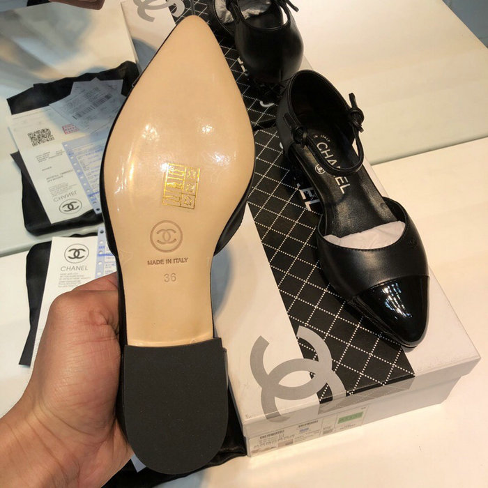 Chanel Lambskin Sandals Black C32604