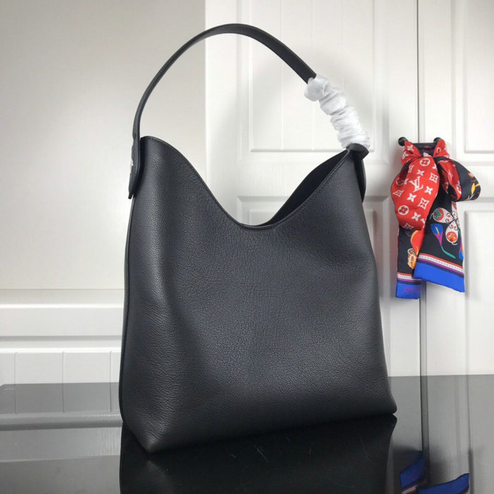 Louis Vuitton Soft Calfskin Lockme Hobo Black M52776