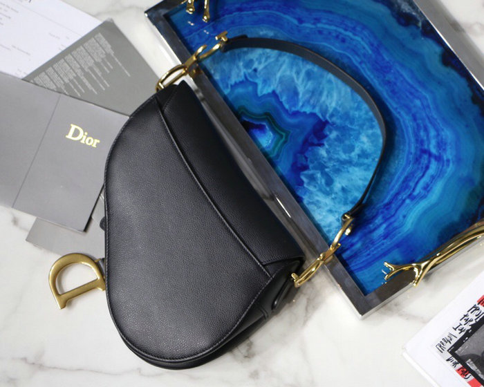 Dior Grained Calfskin Saddle Bag Black M9001