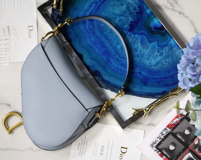 Dior Grained Calfskin Saddle Bag Blue M9001