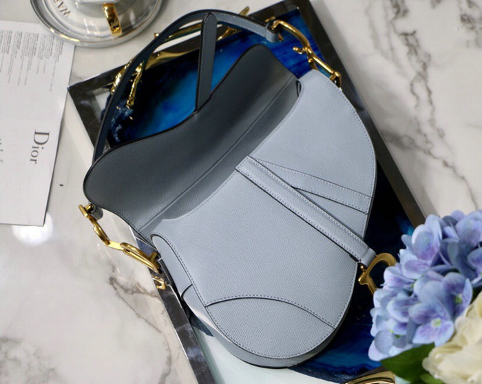 Dior Grained Calfskin Saddle Bag Blue M9001