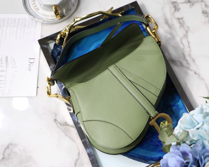 Dior Grained Calfskin Saddle Bag Green M9001