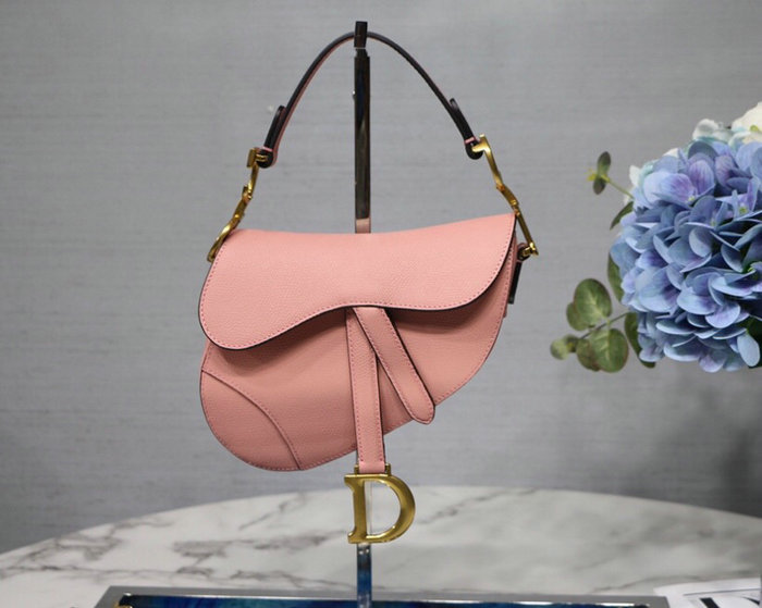 Dior Grained Calfskin Saddle Bag Pink M9001