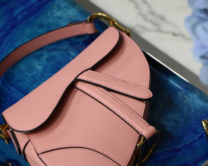 Dior Grained Calfskin Saddle Bag Pink M9001