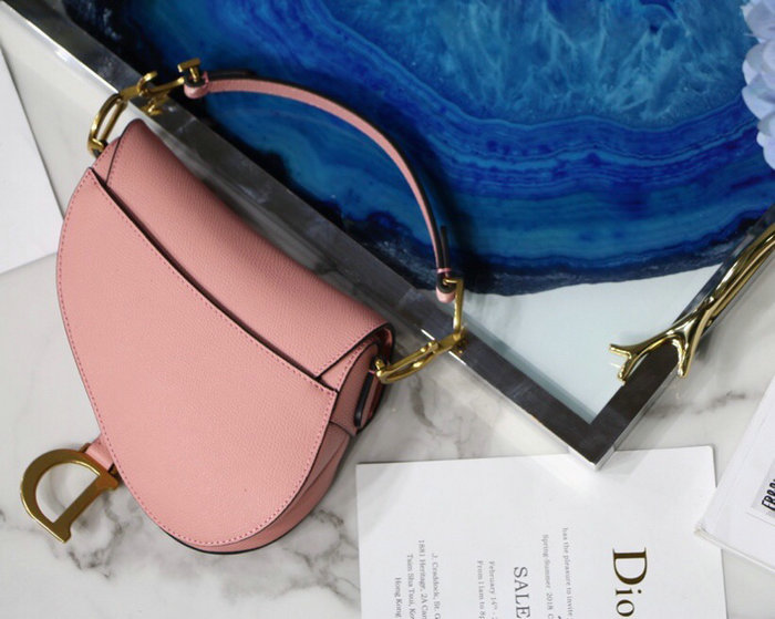 Dior Grained Calfskin Saddle Bag Pink M9001