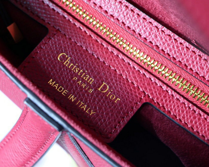 Dior Grained Calfskin Saddle Bag Red M9001