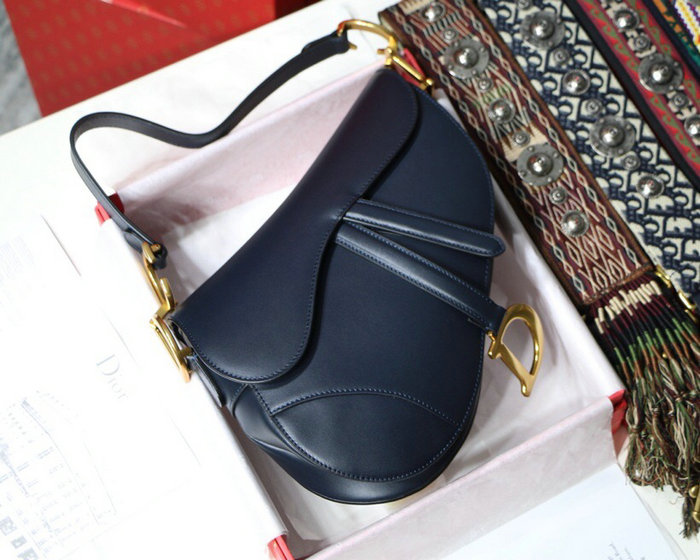 Dior Smooth Calfskin Saddle Bag Blue M9001