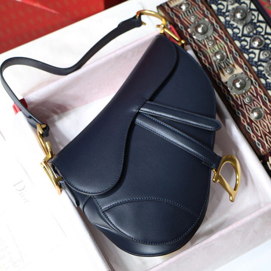 Dior Smooth Calfskin Saddle Bag Blue M9001