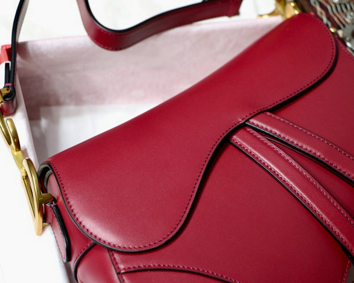 Dior Smooth Calfskin Saddle Bag Red M9001