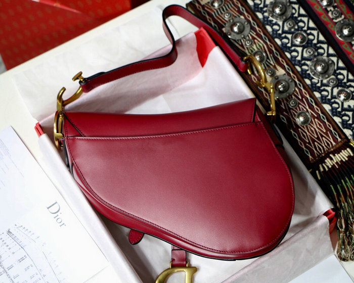 Dior Smooth Calfskin Saddle Bag Red M9001